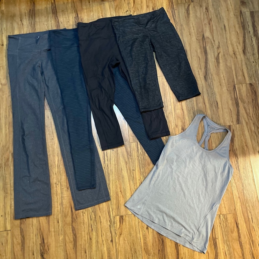 Lot of 5 Athleta size small women’s workout athletic clothing bundle